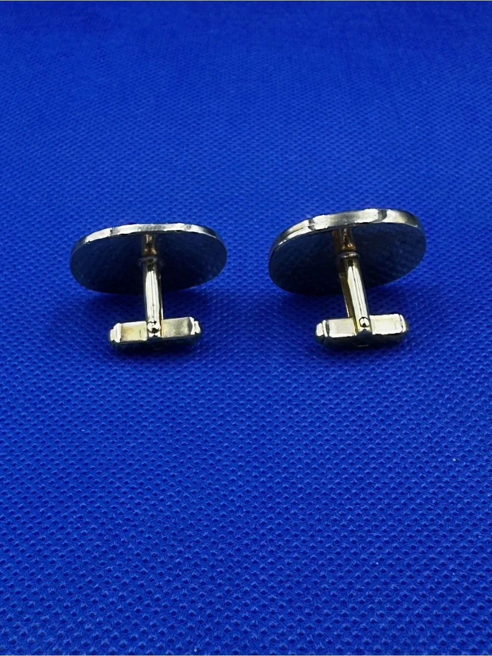Vintage Anson Black and White Cameo-Style Stag with Gold-Tone Trim Cufflinks